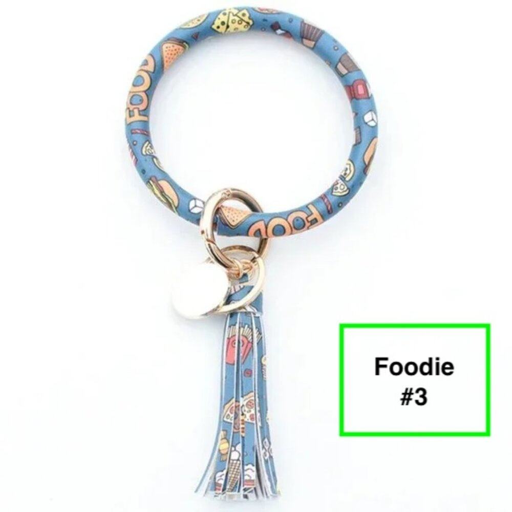 Bracelet Keychain Ring w/Tassel #3 Foodie
